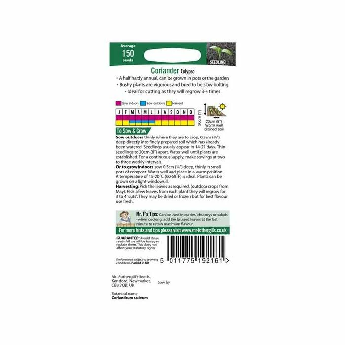 Coriander 'Calypso' Seeds | Coriandrum Sativum | By Mr Fothergills - Image 3